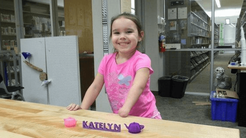 Girl receives 3D Printed Arm from e NABLE Library